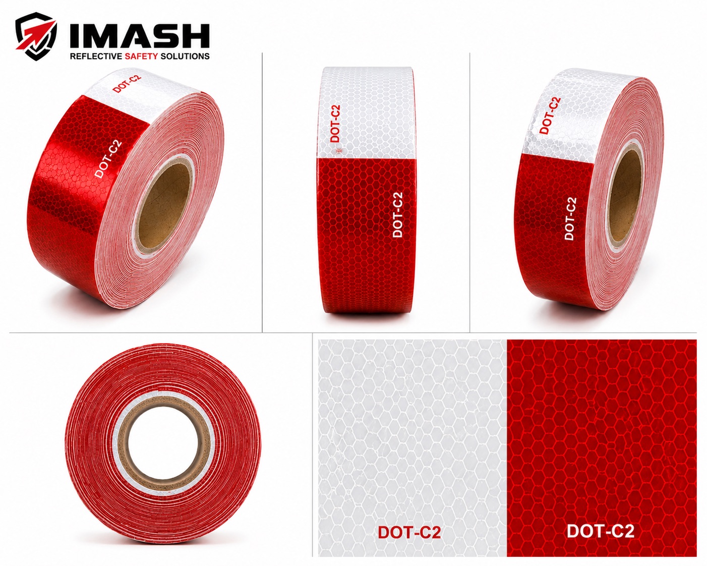 IMASH DOT-C2 reflective tape details and texture
